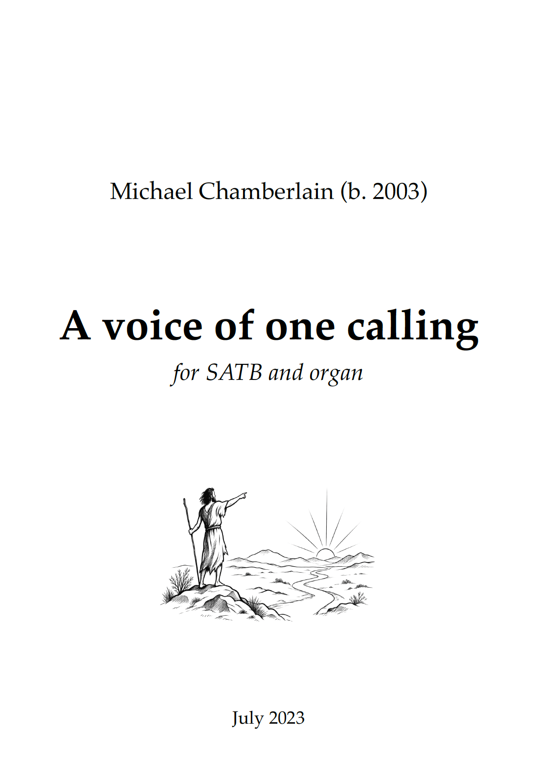 Frontispiece for A Voice of One Calling